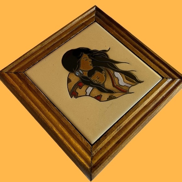 VTG Wall Tile Trivet Leone Kuhne Native American Southwest Glazed Pottery 1980s - Picture 4 of 8